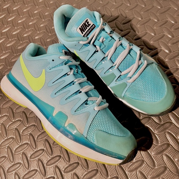 CLEAN Nike Size 6.5 MENS Zoom Vapor 9.5 Tour Teal Blue Tennis Shoes